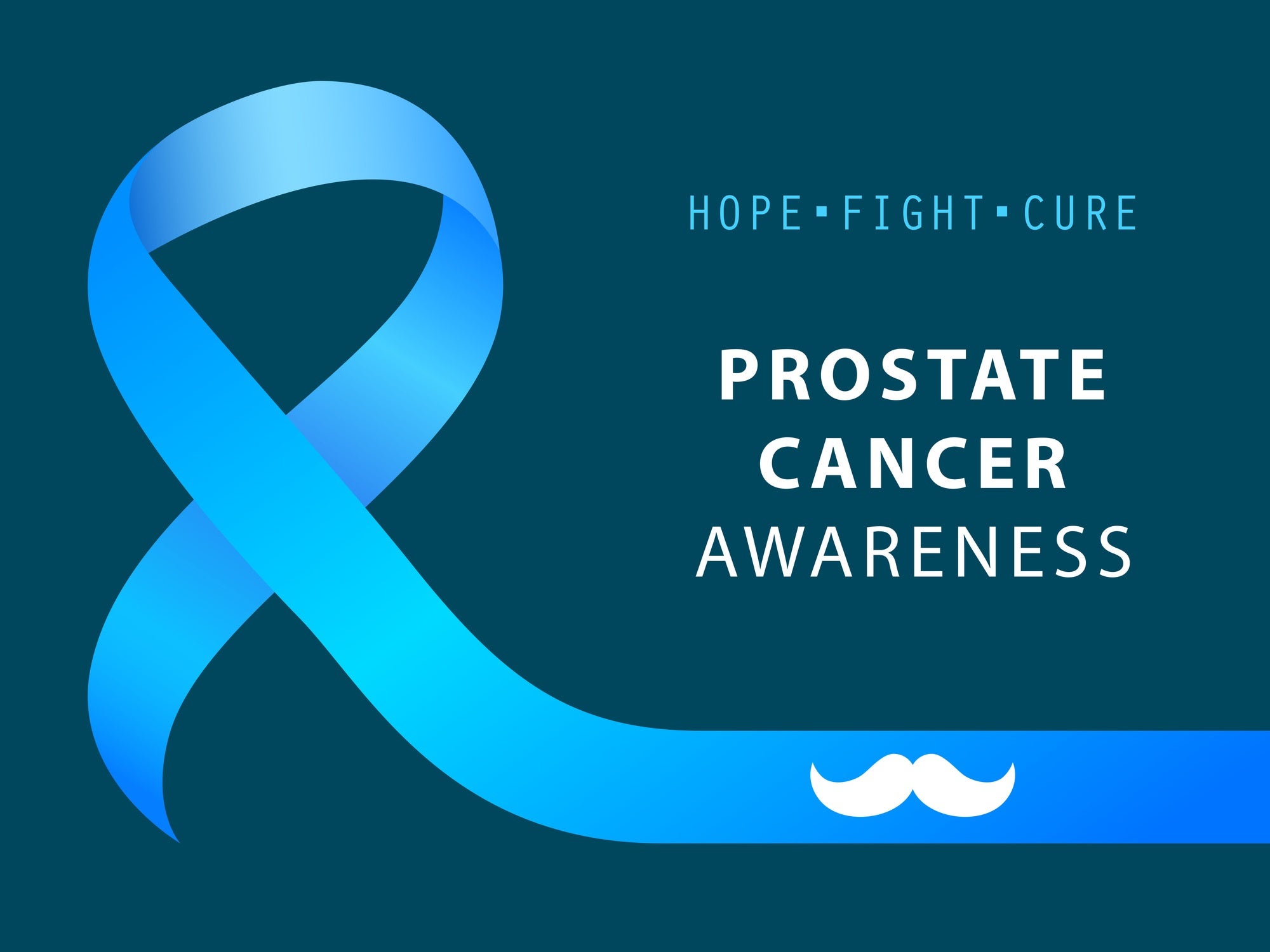 Prostate cancer awareness. Blue ribbon. Men&rsquo;s health