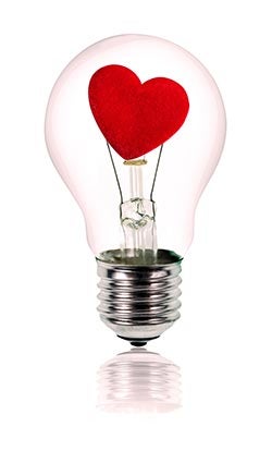 lightbulb with a heart