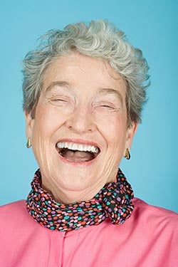 older woman laughing