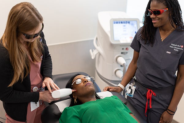 Sam Brown doing skin renewal