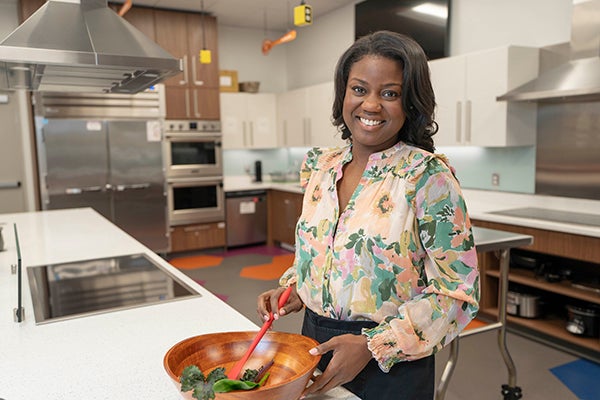 Tahira Hyman in the kitchen