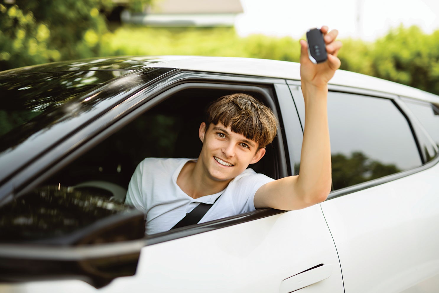 teen driver with key