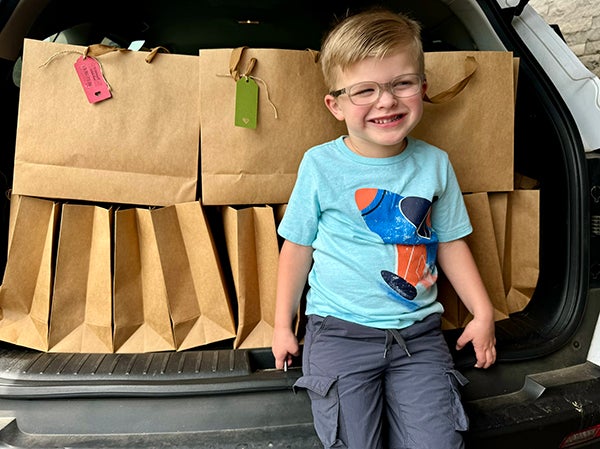 Connor with Bags