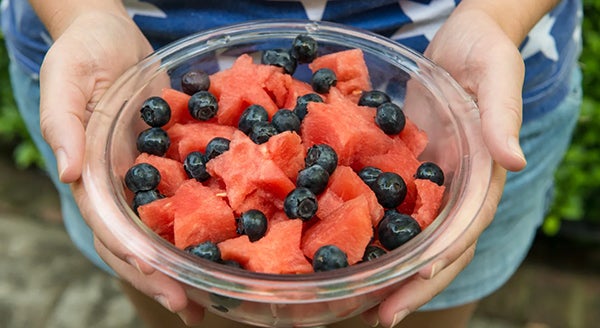 watermelons and blueberries