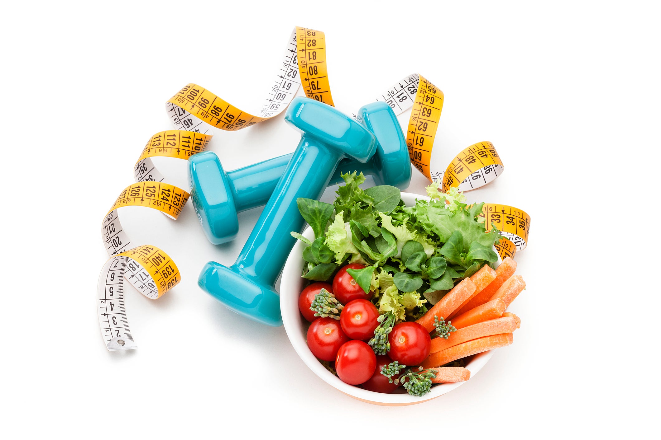 Healthy food and fitness concept