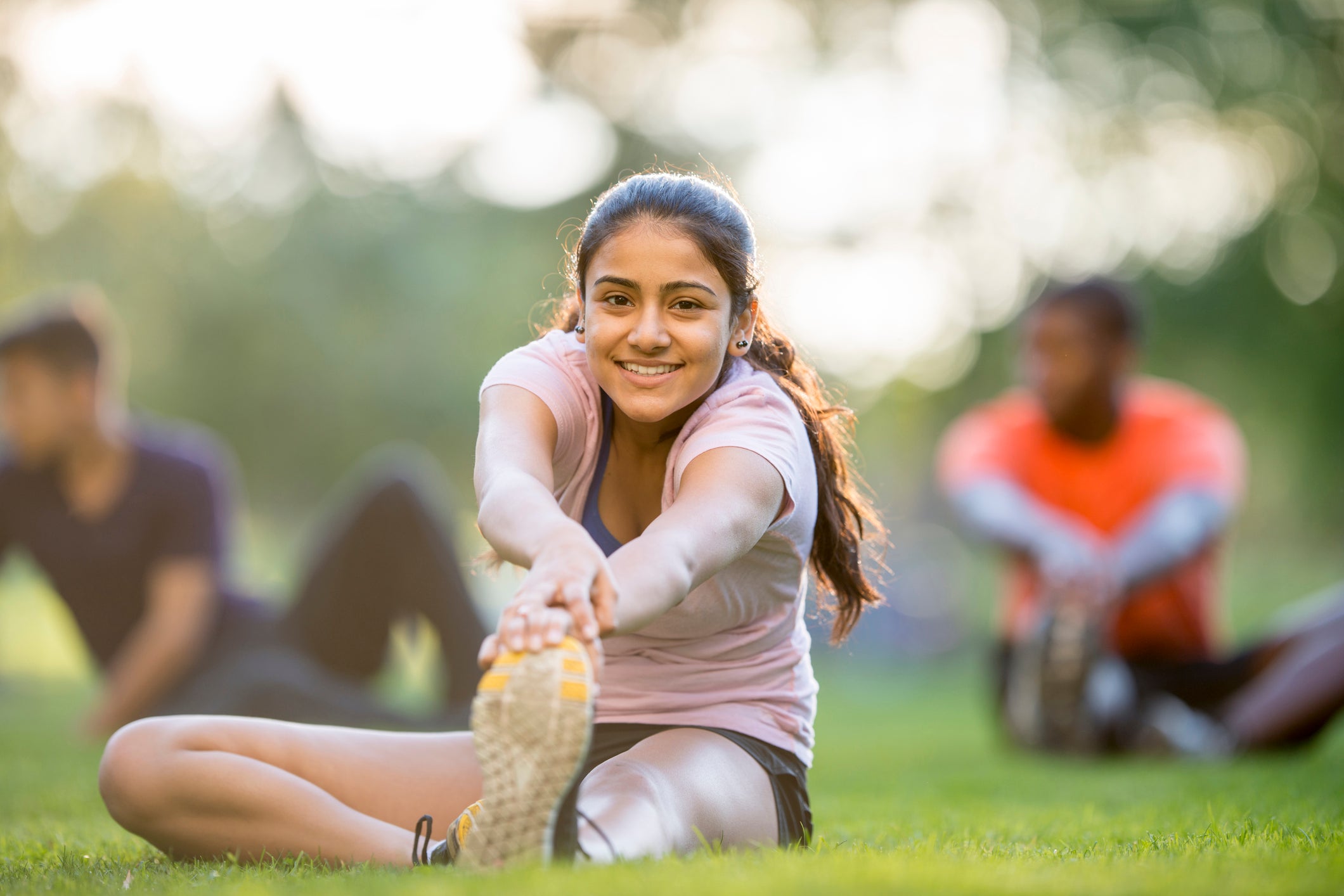 Girl Doing Leg Stretches