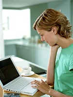 graphic of woman on a laptop