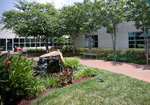 WakeMed Cary Hospital courtyard
