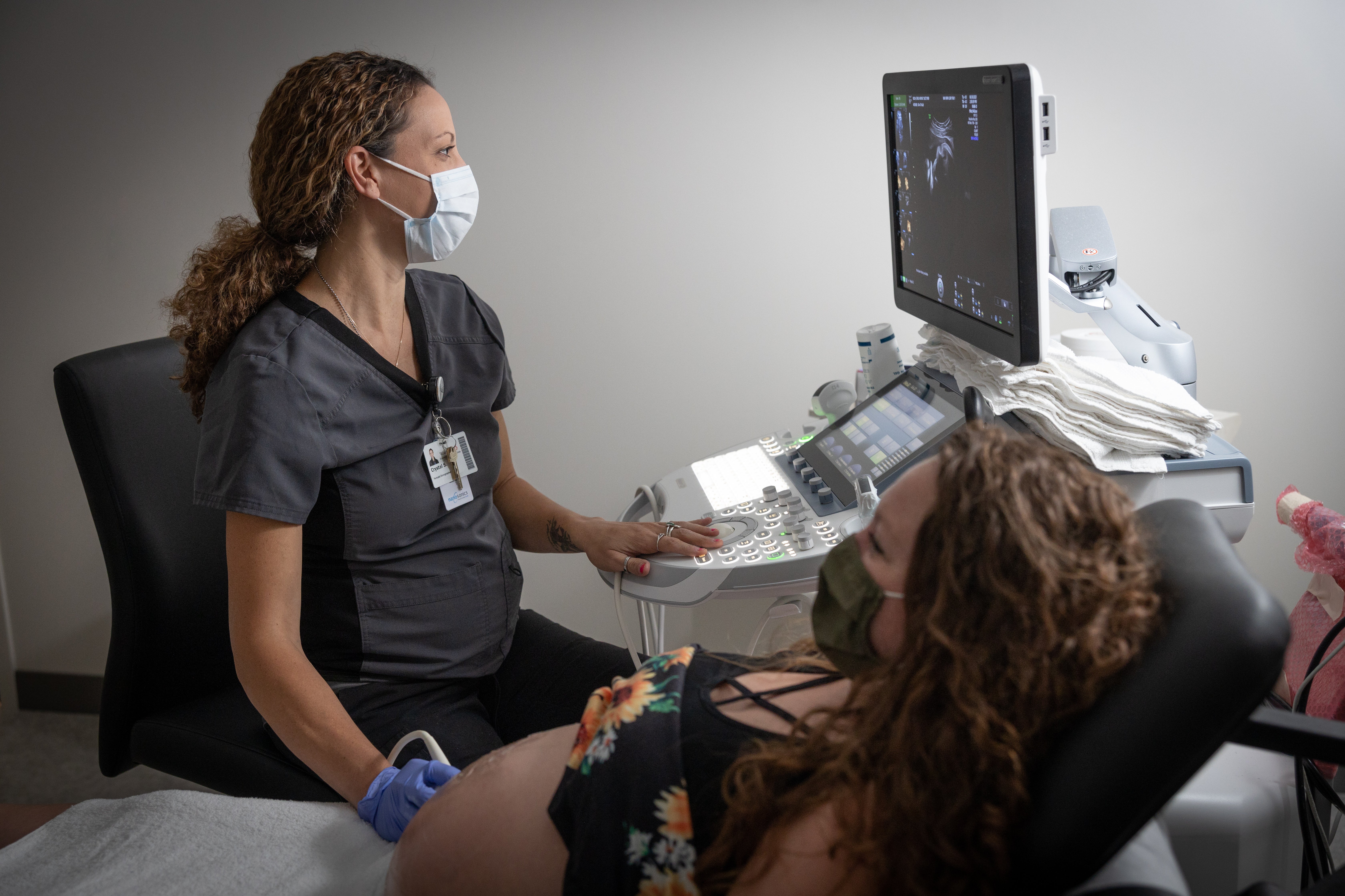 Provider doing ultrasound
