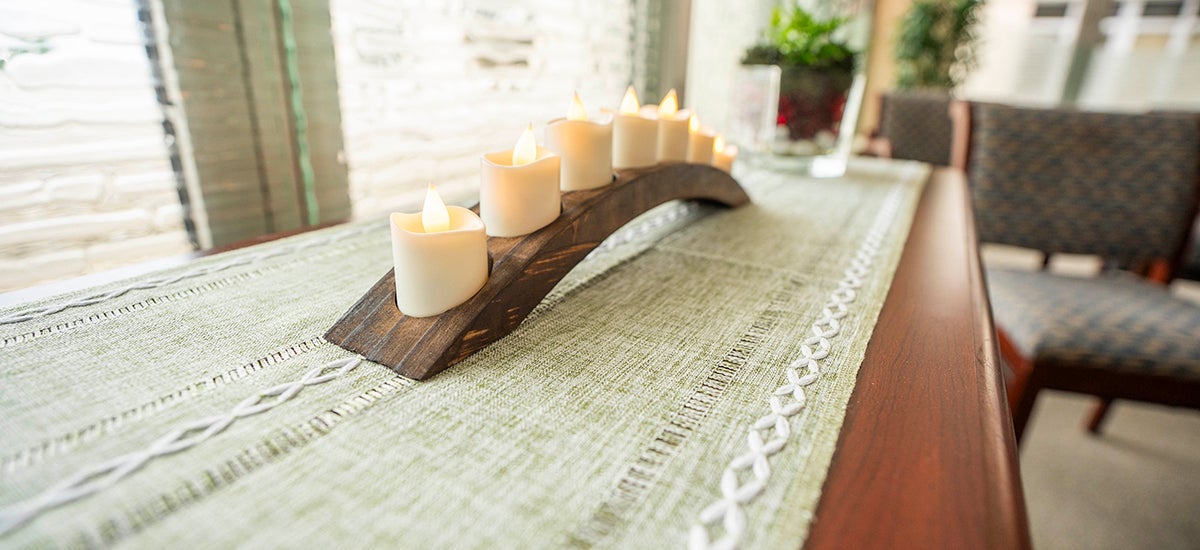 row of candles
