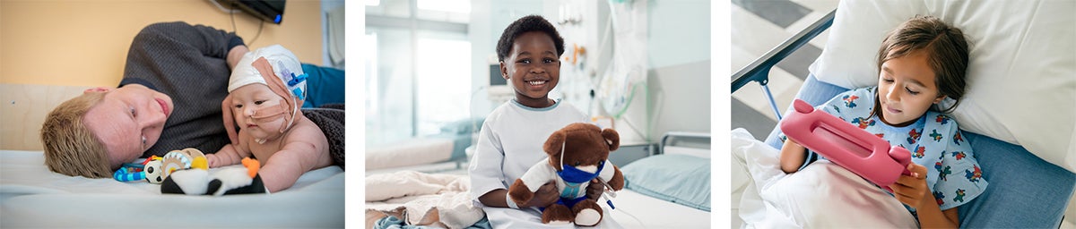 children in hospital playing with toys