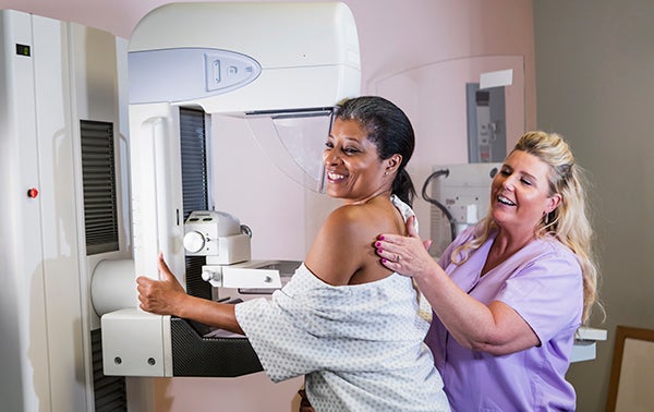 Breast mammography patient