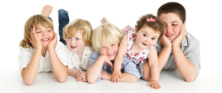 group of siblings of various ages