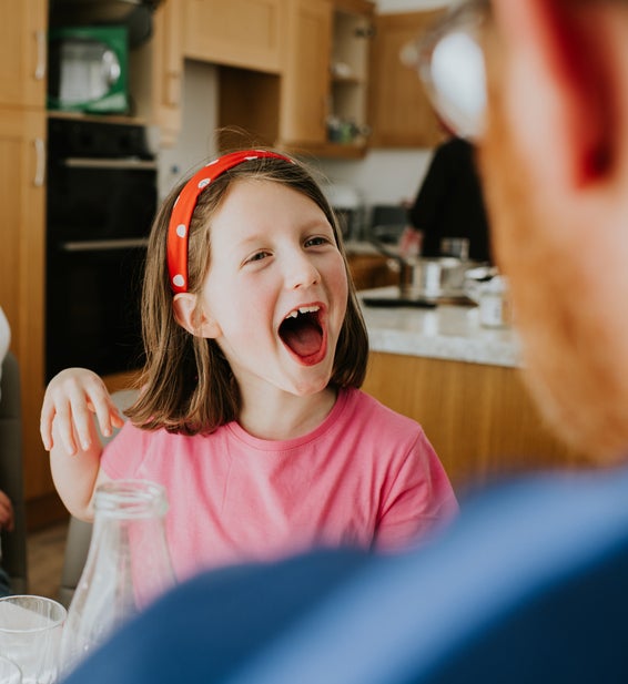 silly child and happy child
