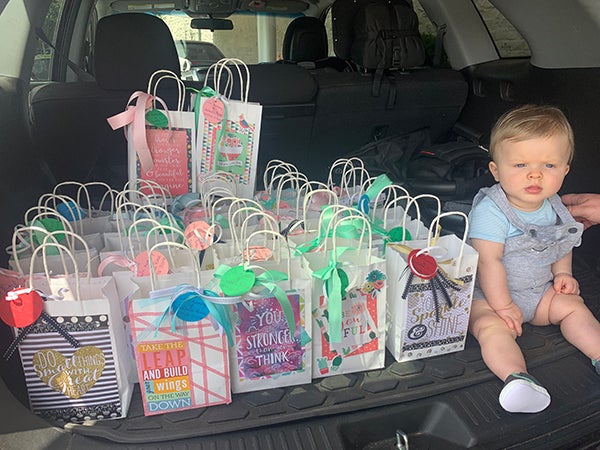 Baby Connor with Bella's Bags