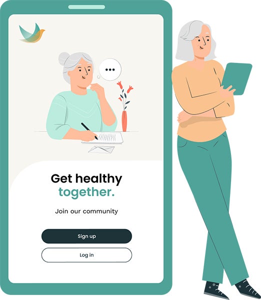 lady with a tablet