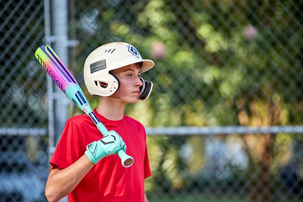 Cannon with his baseball bat