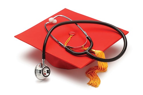 stethoscope with graduation cap